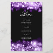 70e verjaardag Programma Glam Licht Paars Menu (Achterkant)