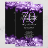 70e verjaardag Programma Glam Licht Paars Menu (Voorkant / Achterkant)