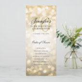 70e Verjaardag Programma Gold Bokeh Menu+Dank U (Staand voorkant)