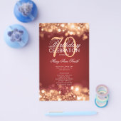 70e verjaardag Programma Licht Gold Red Menu (Enkel)