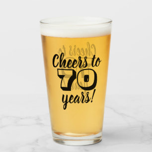 70e verjaardag Proost op 70 jaar Bier / Drink Glas