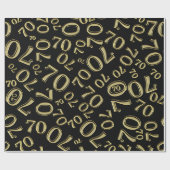 70e verjaardag Random Number Pattern Gold/Black 70 Cadeaupapier (Vlak)