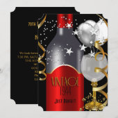 70e verjaardag Red Wine Black Silver 2 Kaart (Voorkant / Achterkant)