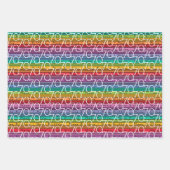 70e verjaardag Regenboog Stripes Inpakpapier Vel (Voorkant 2)