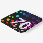 70e verjaardag RegenboogStippen op zwart Papieren Bordje (Gebogen)