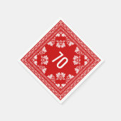70e verjaardag Rode Bandana Servet (Hoek)