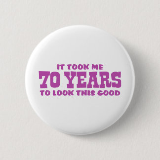 70e verjaardag ronde button 5,7 cm