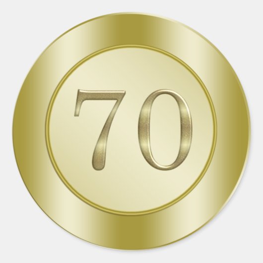 70e verjaardag ronde sticker (Voorkant)