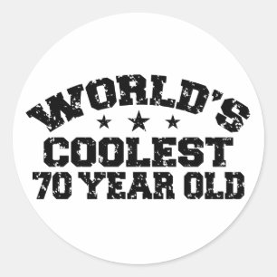 70e verjaardag ronde sticker