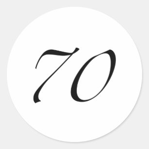 70e verjaardag ronde sticker