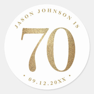70e verjaardag ronde sticker