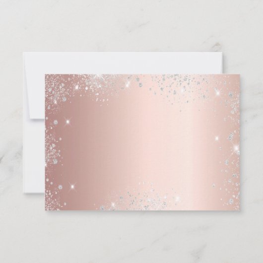 70e verjaardag roos glitters bewaar de datum save the date (Achterkant)