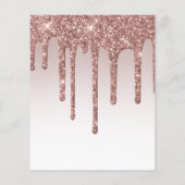 70e verjaardag Roos Gold Glitter Drip Invite (Achterkant)