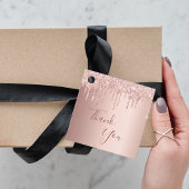 70e verjaardag roos goudglitterdruppels bedankt bedankjes labels