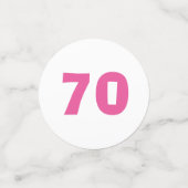 70e verjaardag roze typografie confetti (Kleine voorkant)