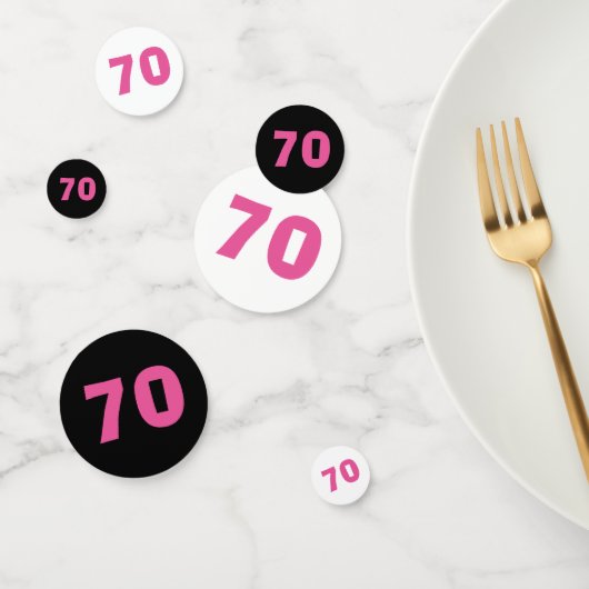 70e verjaardag roze typografie confetti (Groep)