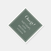 70e verjaardag Sage Groen Elegant Script Cheers Servet (Hoek)