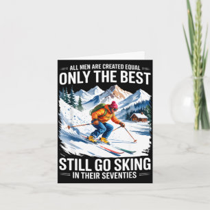 70e verjaardag skiër man oude ski liefhebber skiën kaart