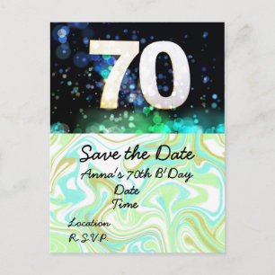 70e verjaardag Sla het Briefkaart Datum op