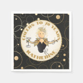 70e verjaardag Toast voor haar moderne zwart goud Servet (Voorkant)