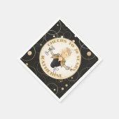 70e verjaardag Toast voor haar moderne zwart goud Servet (Hoek)