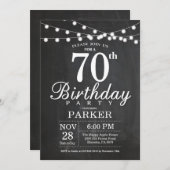 70e verjaardag Uitnodiging Chalkboard String Light (Voorkant / Achterkant)