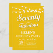70e verjaardag uitnodiging geel fabulous (Voorkant / Achterkant)