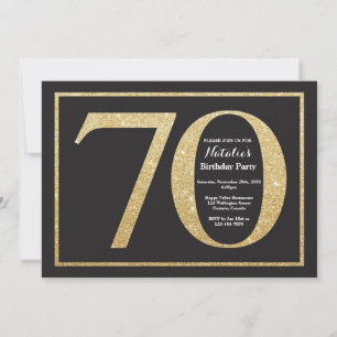 70e verjaardag uitnodiging Gold Glitter schoolbord