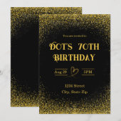 70e verjaardag uitnodiging – Zeventig in goud (Voorkant / Achterkant)