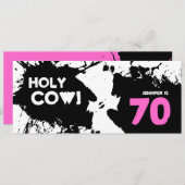 70e verjaardag Uitnodigingen - Heilige Koe! (Voorkant / Achterkant)