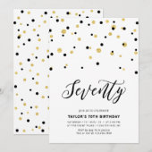 70e verjaardag van Black & Gold Simple 70 Kaart (Voorkant / Achterkant)