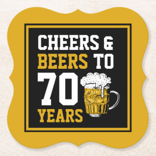 70e verjaardag van de Cheers & Beers tot 70 jaar F Kartonnen Onderzetters
