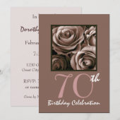 70e verjaardag van de CHOCOLAAT-Rozen W1114 Kaart (Voorkant / Achterkant)