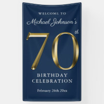 70e verjaardag van de marine Blue Gold Elegant Wel
