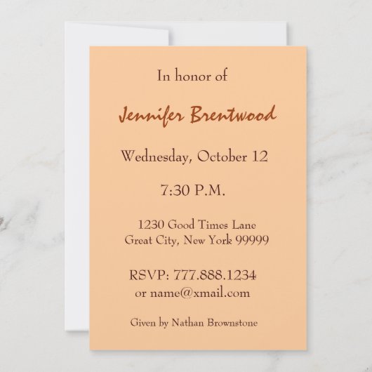 70e verjaardag van de uitnodiging tot het indienen (Achterkant)