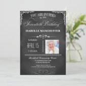 70e verjaardag van het Chalkboard-typografie Kaart (Staand voorkant)