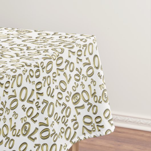70e verjaardag van het thema White en Gold Tafelkleed (Voorbeeld)