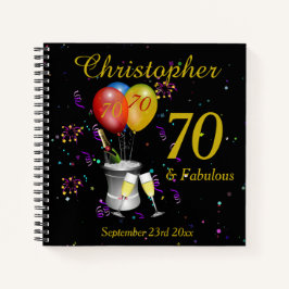 70e verjaardag viering Black Party Gast Notitieboek