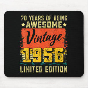 70e verjaardag vintage 1956 70 jaar oud decoratie muismat
