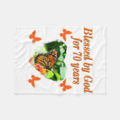 70E VERJAARDAG VLINDER FOTO ONTWERP FLEECE DEKEN (Voorkant (Horizontaal))