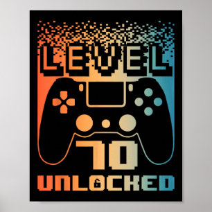 70e verjaardag voor mannen level 70 ontgrendelde g poster