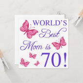 70e verjaardag voor moeder kaart (Voorkant / Achterkant in situ)