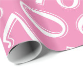 70e verjaardag Willekeurig nummer roze/wit 70 Cadeaupapier (Rol Hoek)