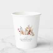 70e Verjaardag Witte Pompoen Herfst Bloemen Custom Papieren Bekers (Voorkant)