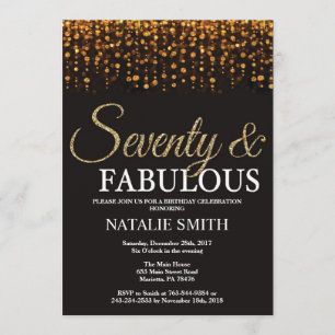 70e verjaardag Zeventig en fantastische gouden gli Kaart