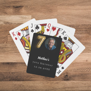70e verjaardag zwart goud foto pokerkaarten