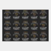 70e verjaardag zwart goud legendarische retro inpakpapier vel (Voorkant 3)