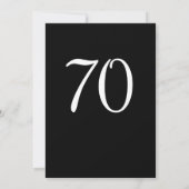 70e verjaardag zwart-wit kaart (Achterkant)