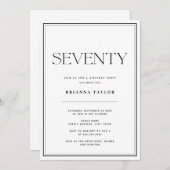 70e verjaardag Zwart & Wit Kaart (Voorkant / Achterkant)