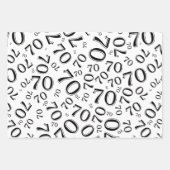 70e verjaardag zwart/wit Random Number Pattern 70 Inpakpapier Vel (Voorkant)